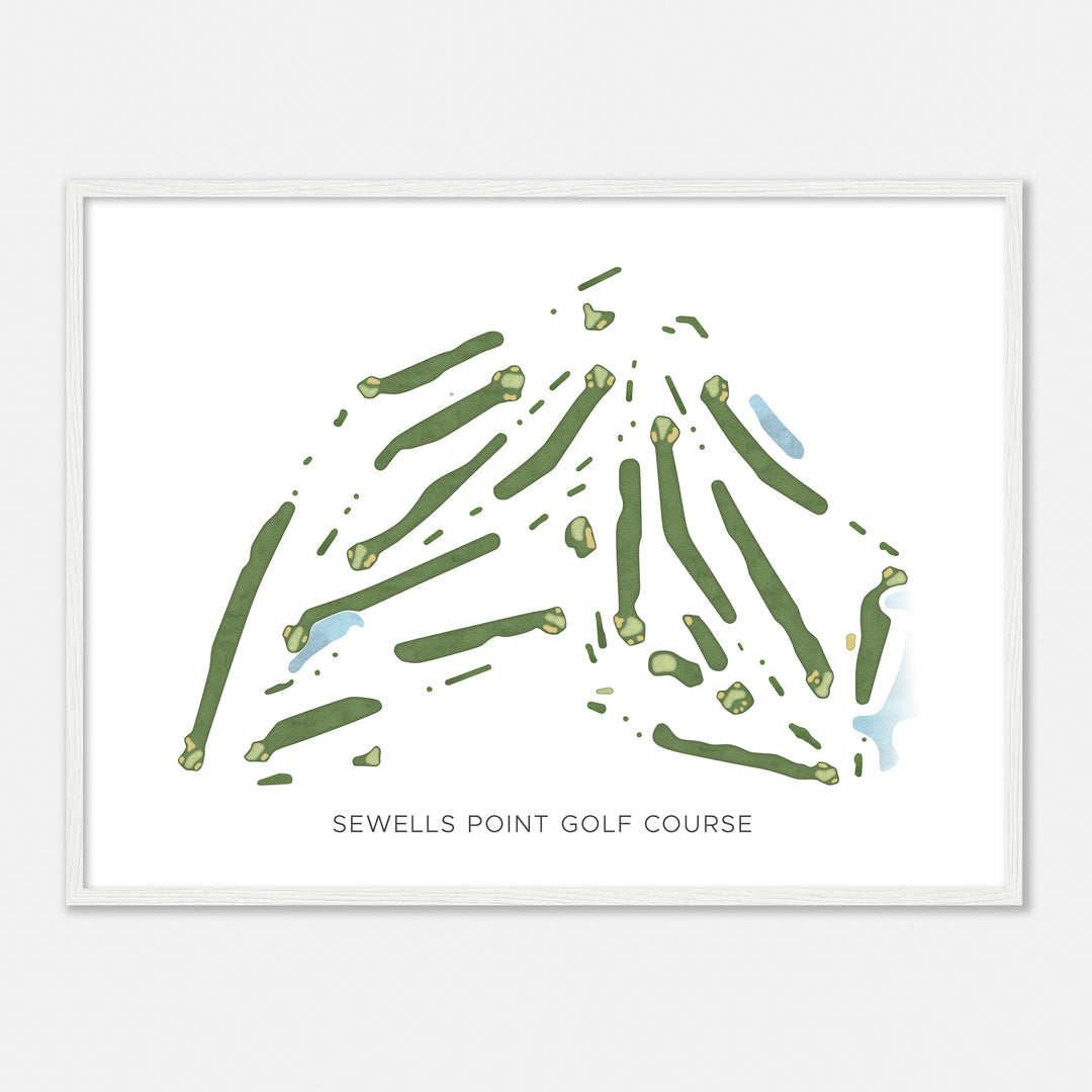 Print of Sewells Point Golf Course Modern Map