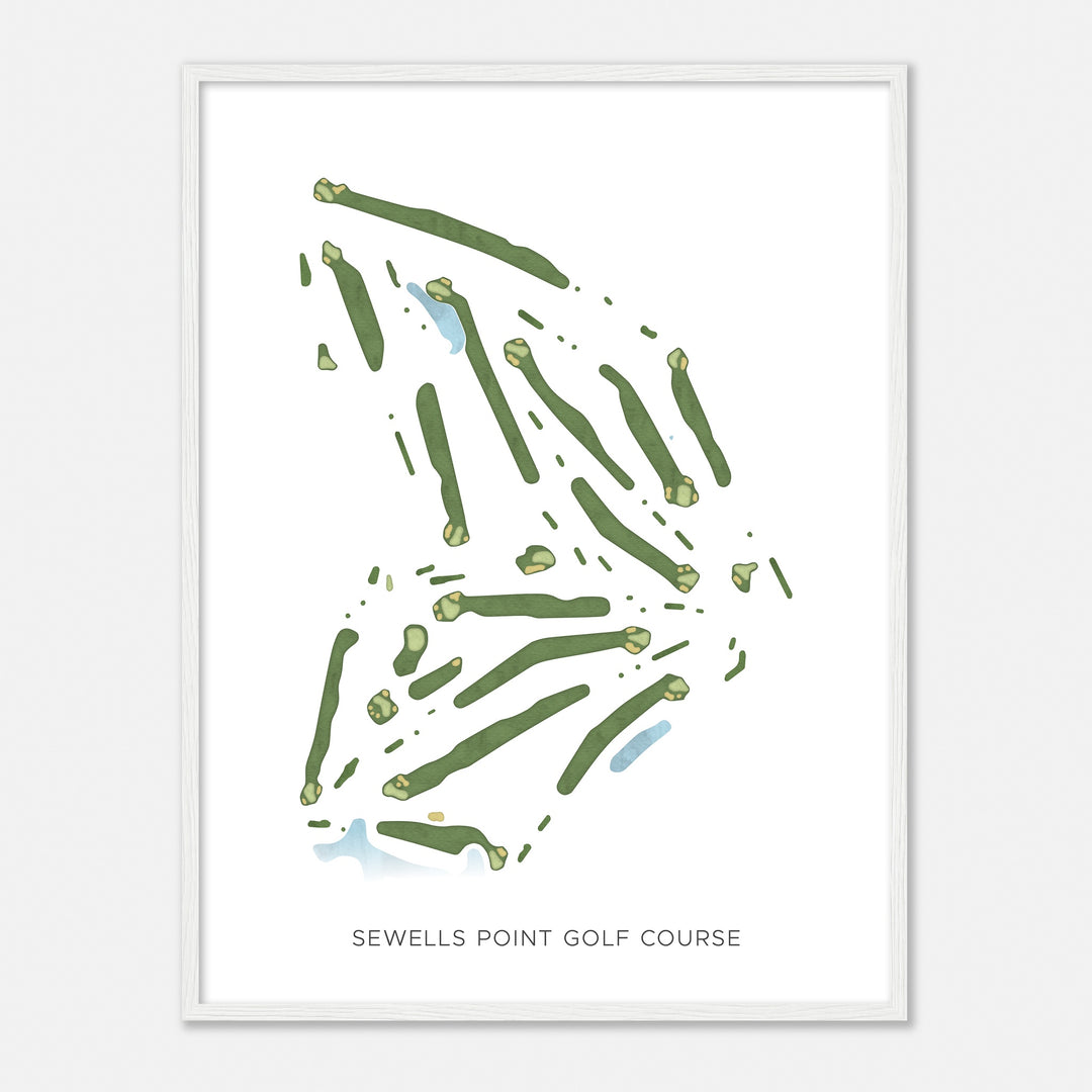 Print of Sewells Point Golf Course Modern Map