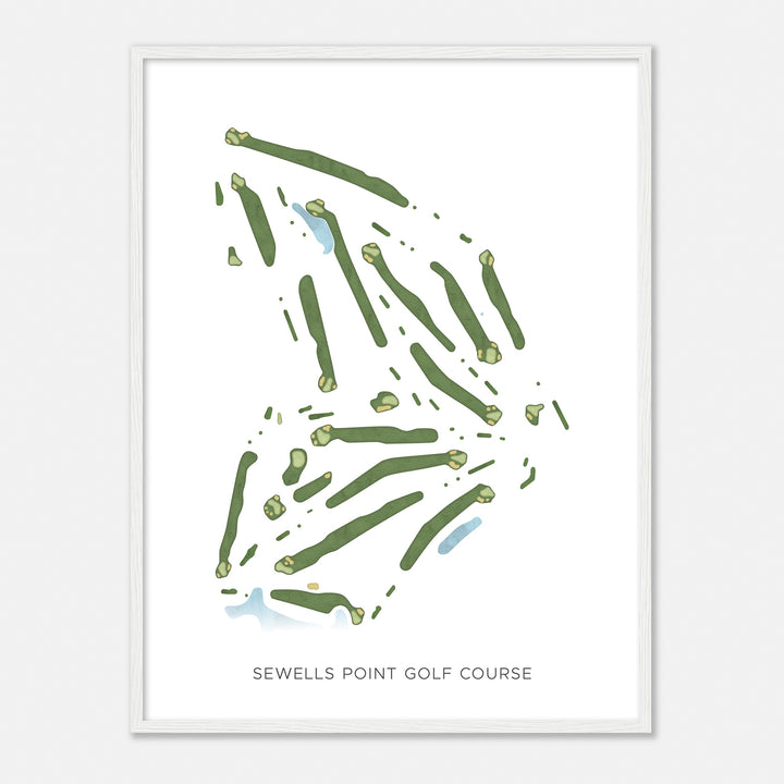 Print of Sewells Point Golf Course Modern Map