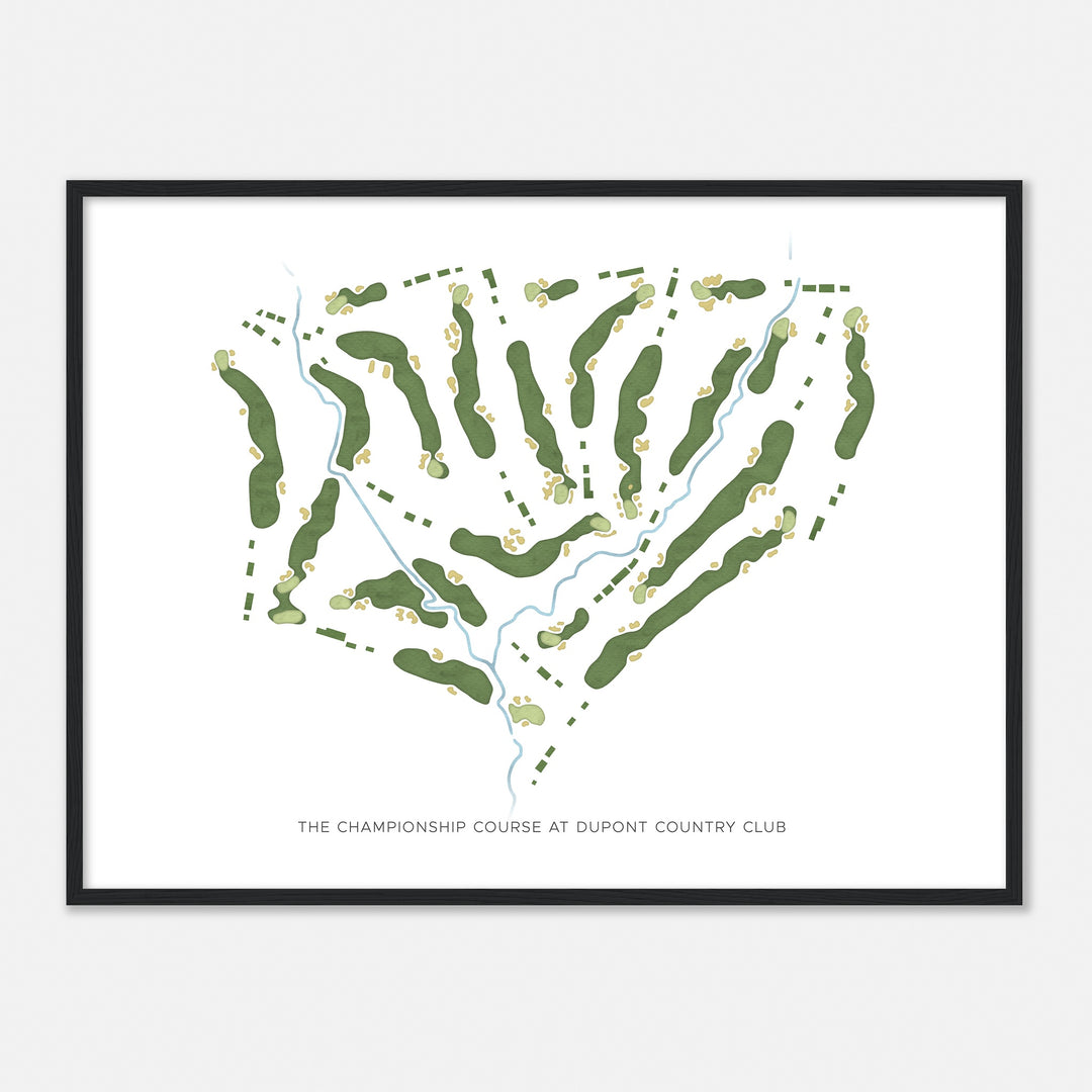 Print of The Championship Course At Dupont Country Club Modern Map