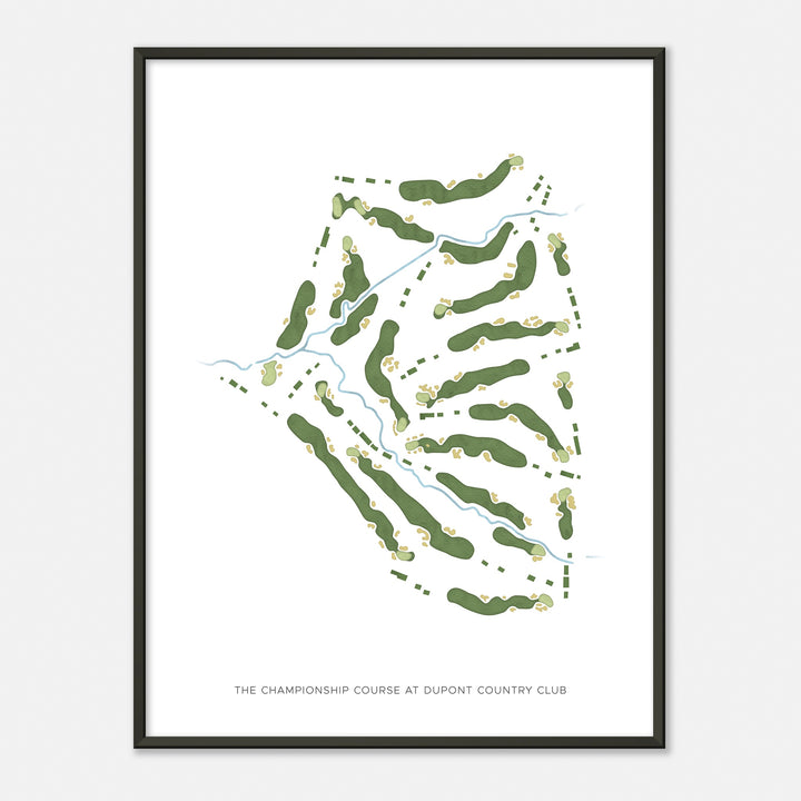 Print of The Championship Course At Dupont Country Club Modern Map