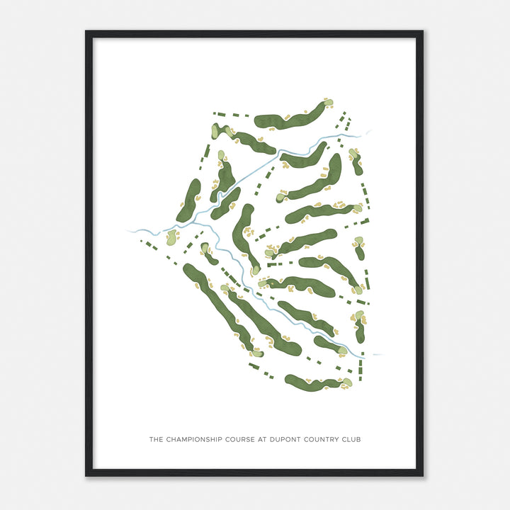 Print of The Championship Course At Dupont Country Club Modern Map