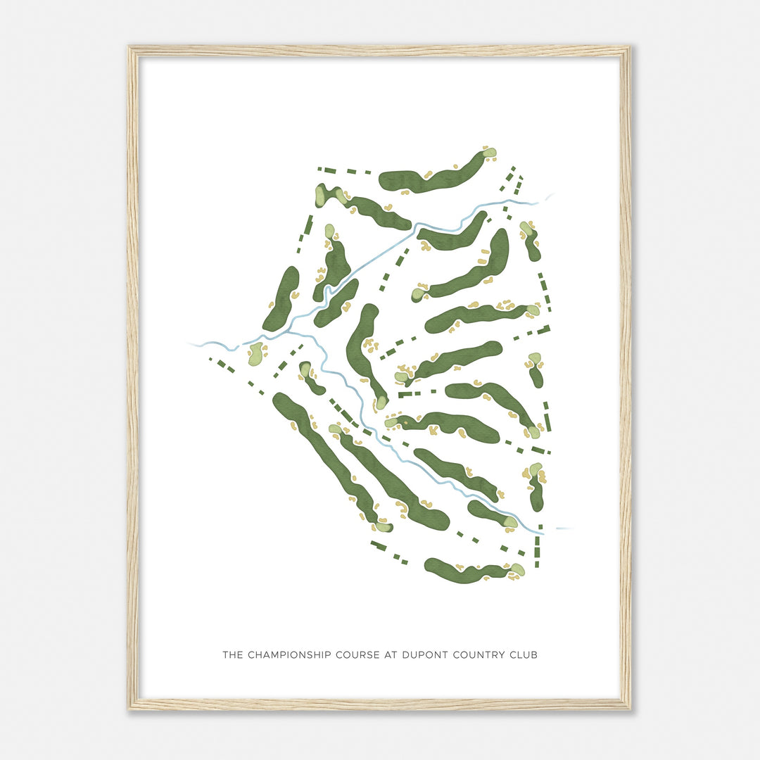 Print of The Championship Course At Dupont Country Club Modern Map