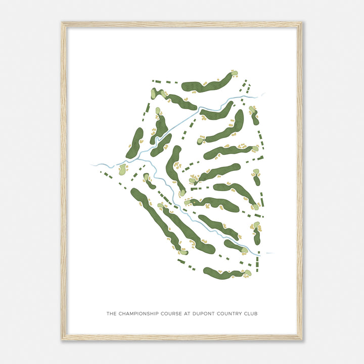 Print of The Championship Course At Dupont Country Club Modern Map