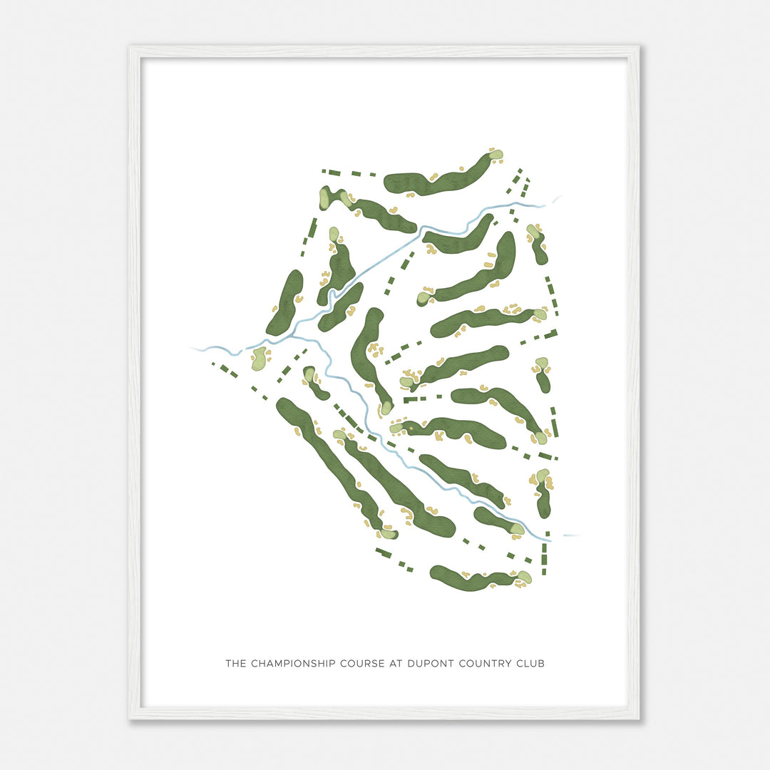 Print of The Championship Course At Dupont Country Club Modern Map