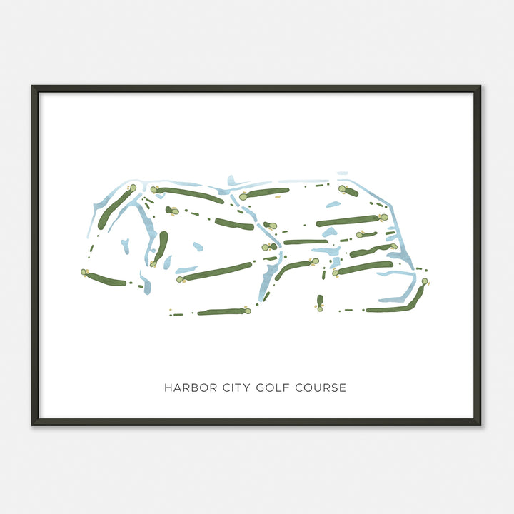 Print of Harbor City Golf Course Modern Map
