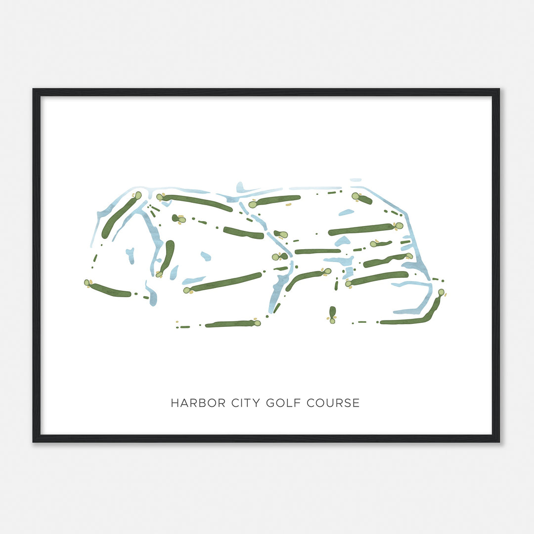 Print of Harbor City Golf Course Modern Map