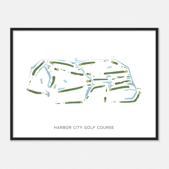 Print of Harbor City Golf Course Modern Map