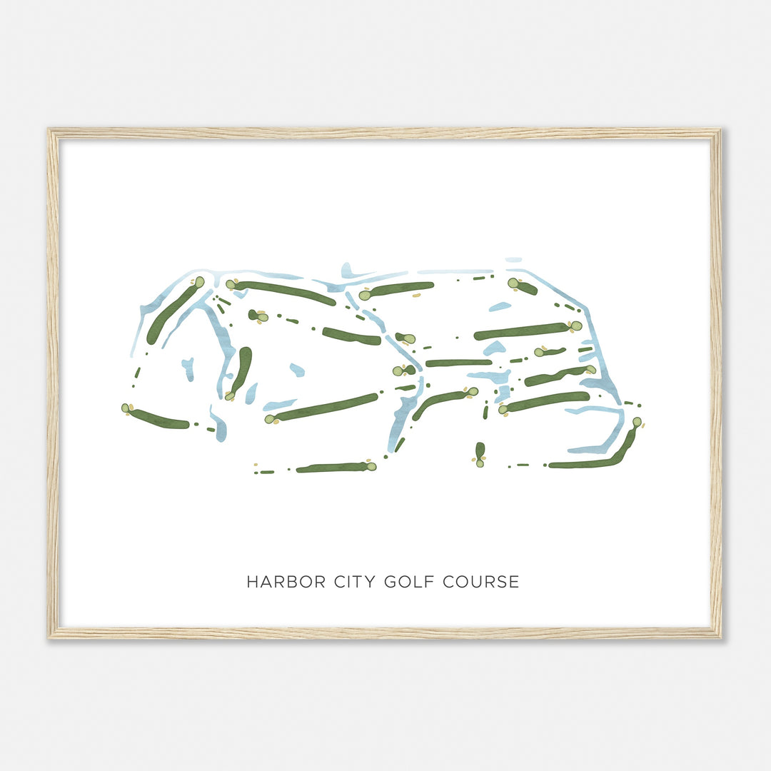 Print of Harbor City Golf Course Modern Map