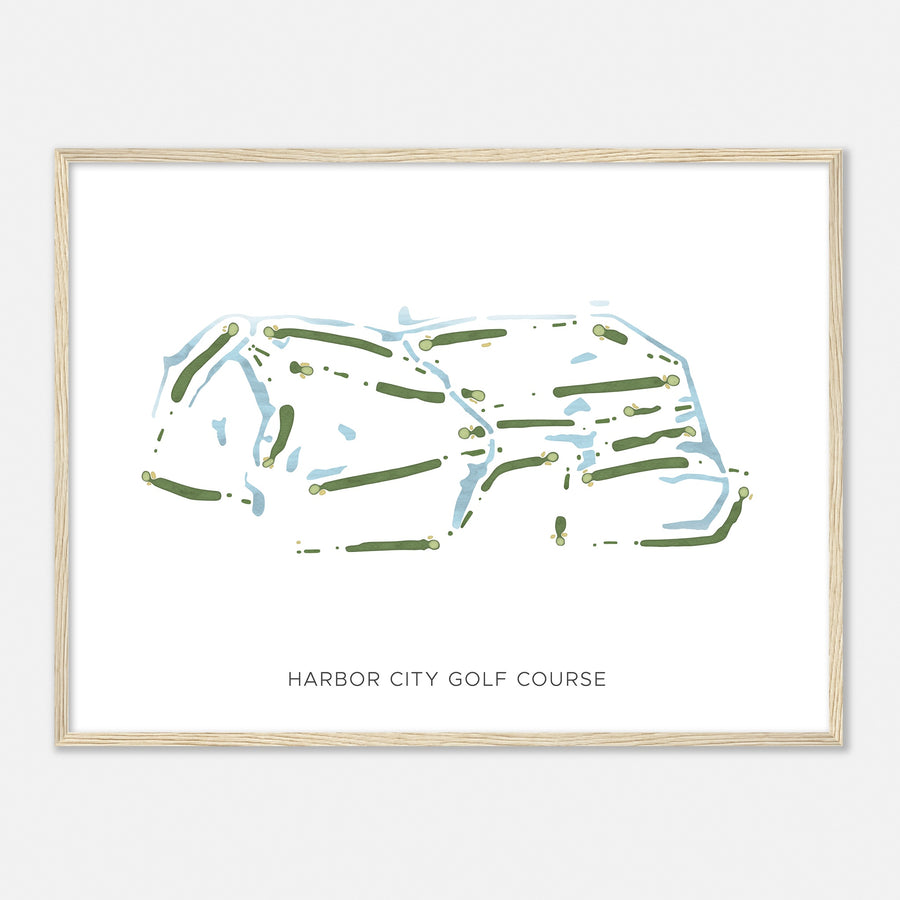 Print of Harbor City Golf Course Modern Map