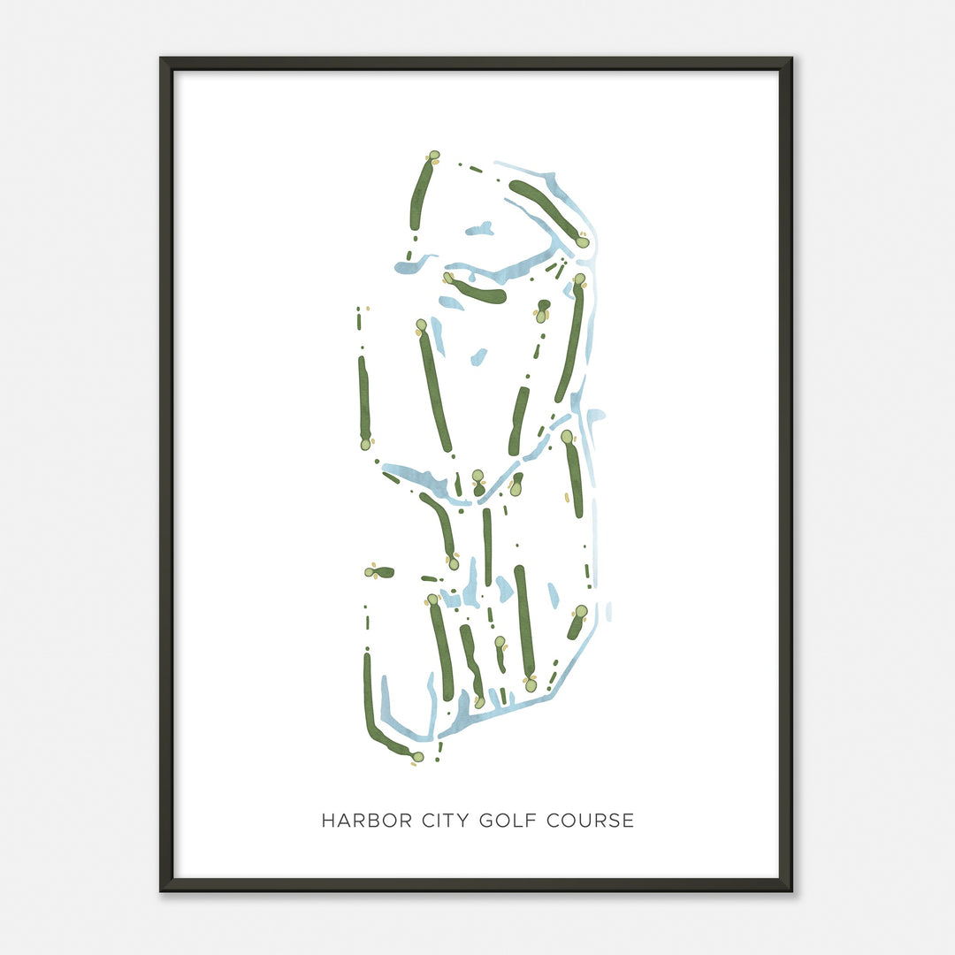 Print of Harbor City Golf Course Modern Map