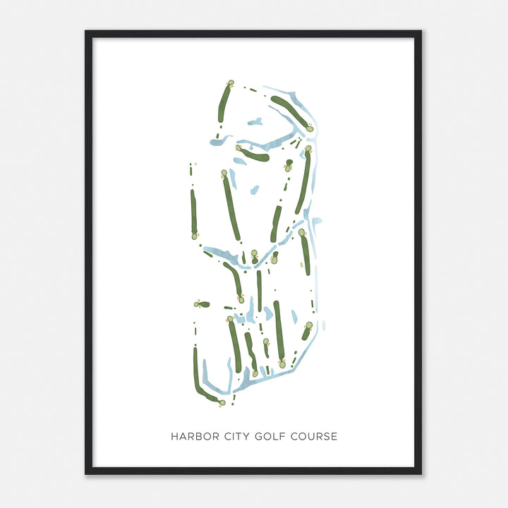 Print of Harbor City Golf Course Modern Map