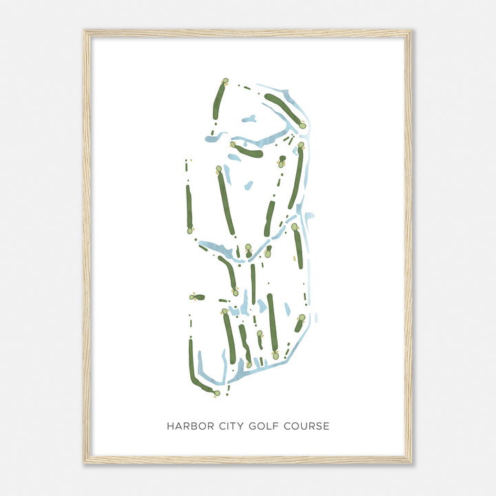 Print of Harbor City Golf Course Modern Map