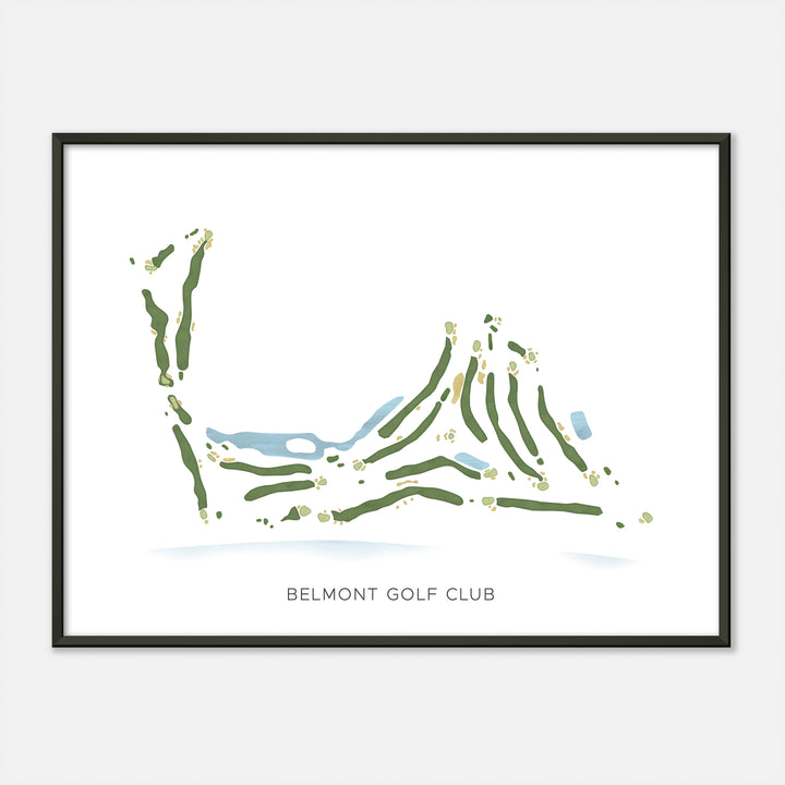 Print of Belmont Golf Club Modern Map