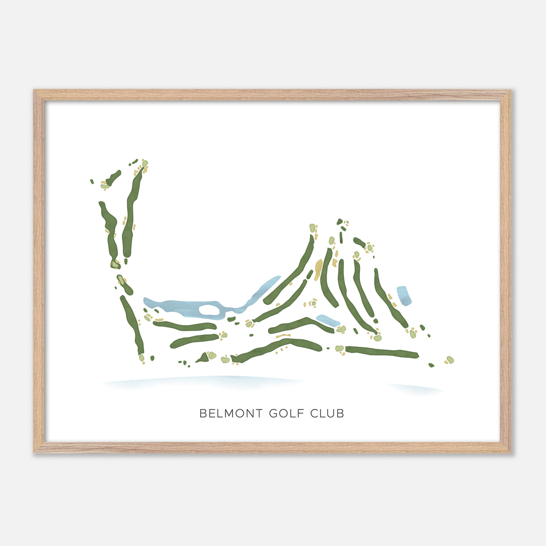 Print of Belmont Golf Club Modern Map