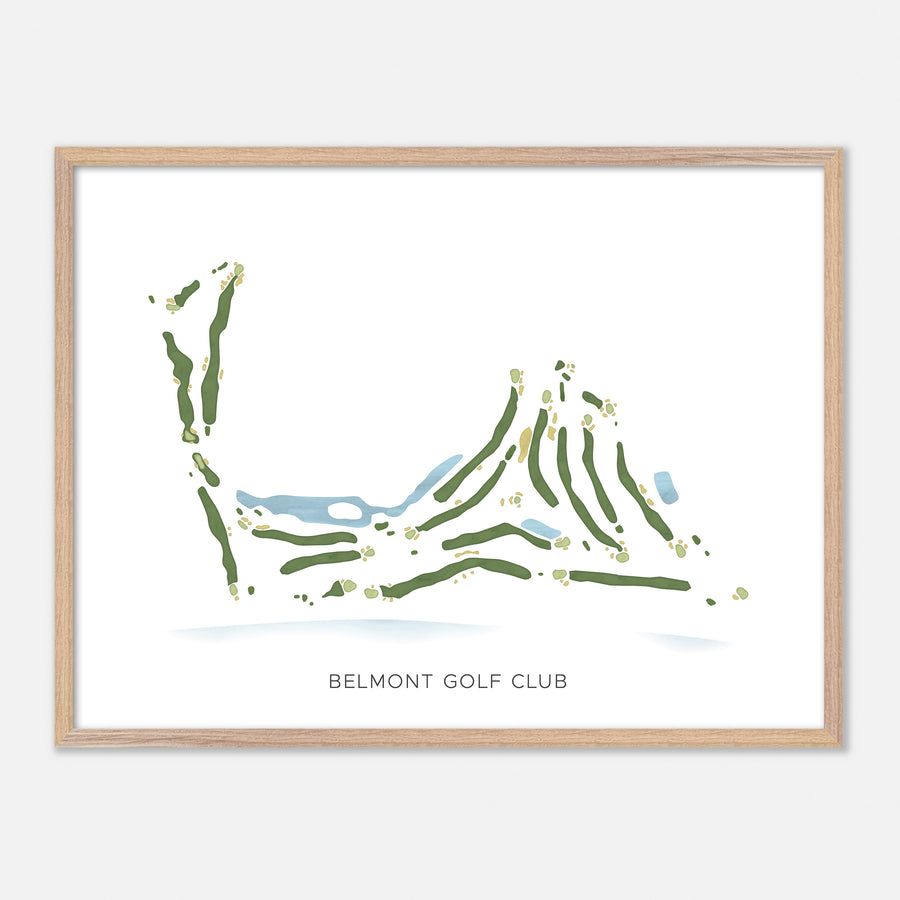 Print of Belmont Golf Club Modern Map