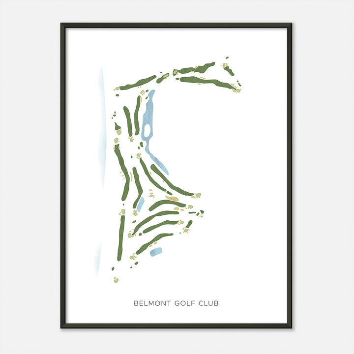 Print of Belmont Golf Club Modern Map