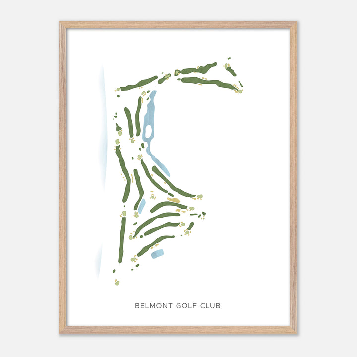 Print of Belmont Golf Club Modern Map