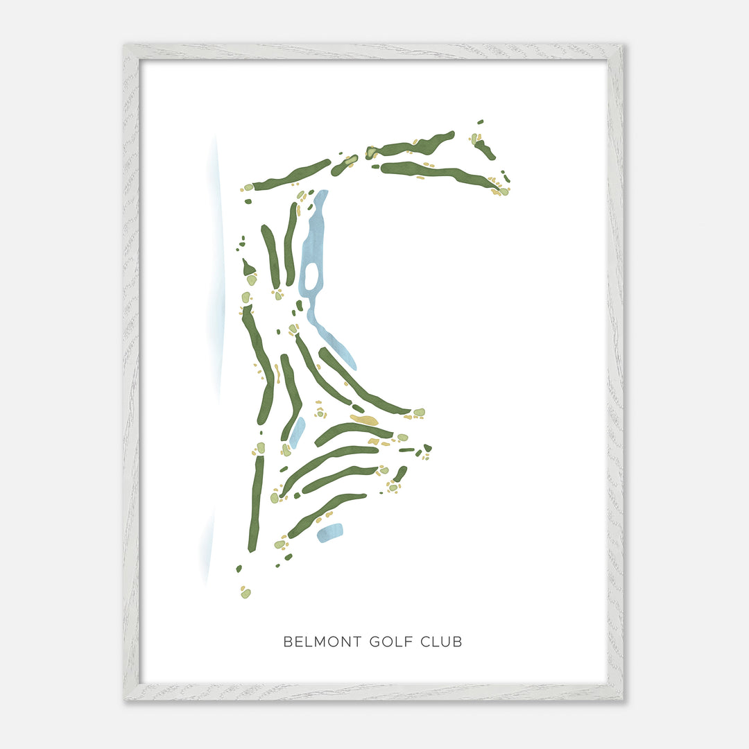 Print of Belmont Golf Club Modern Map