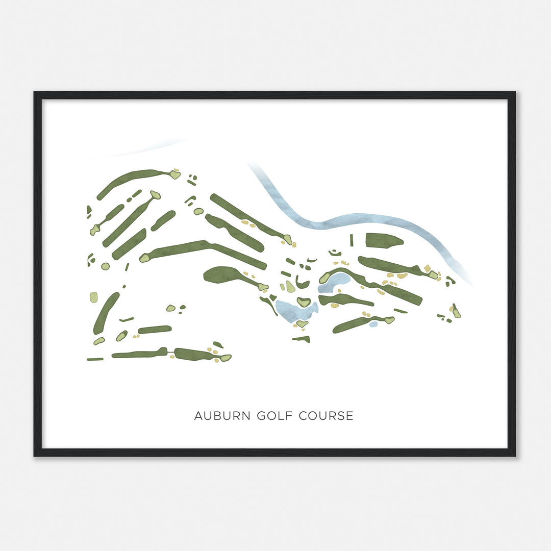 Print of Auburn Golf Course Modern Map