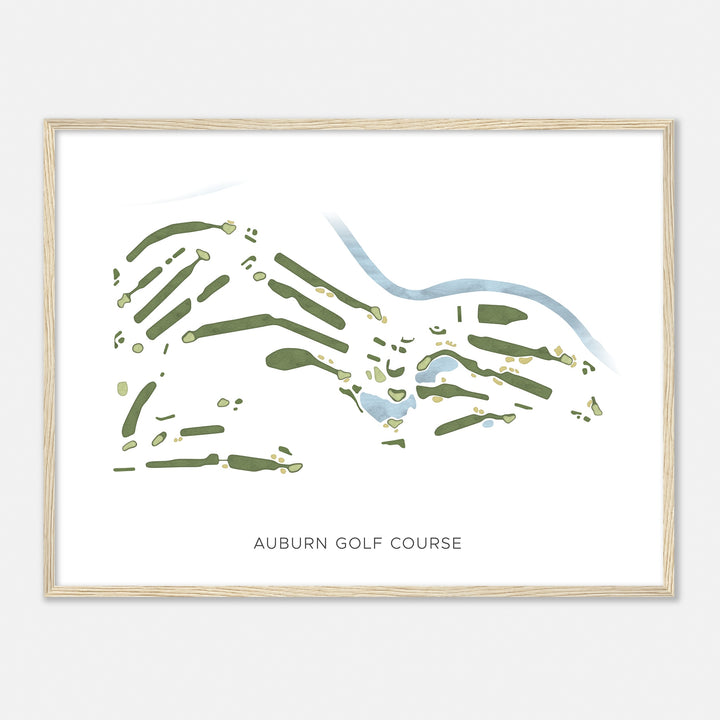 Print of Auburn Golf Course Modern Map