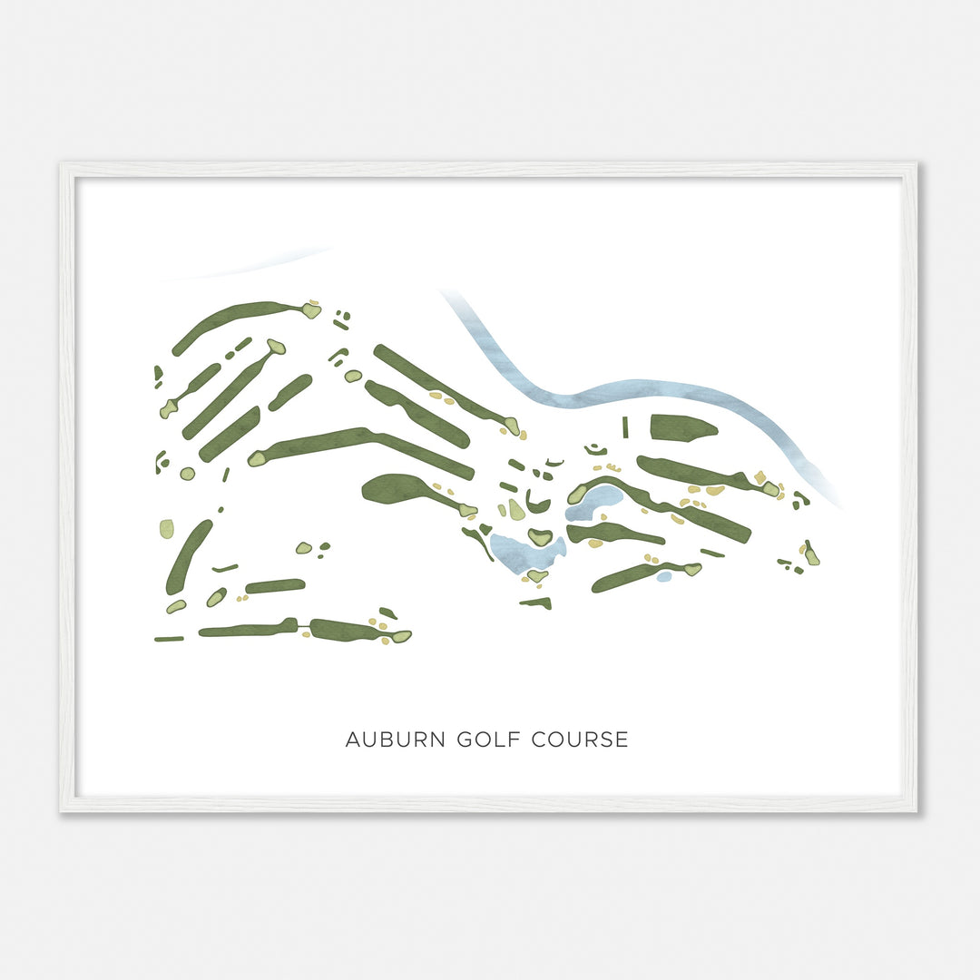 Print of Auburn Golf Course Modern Map