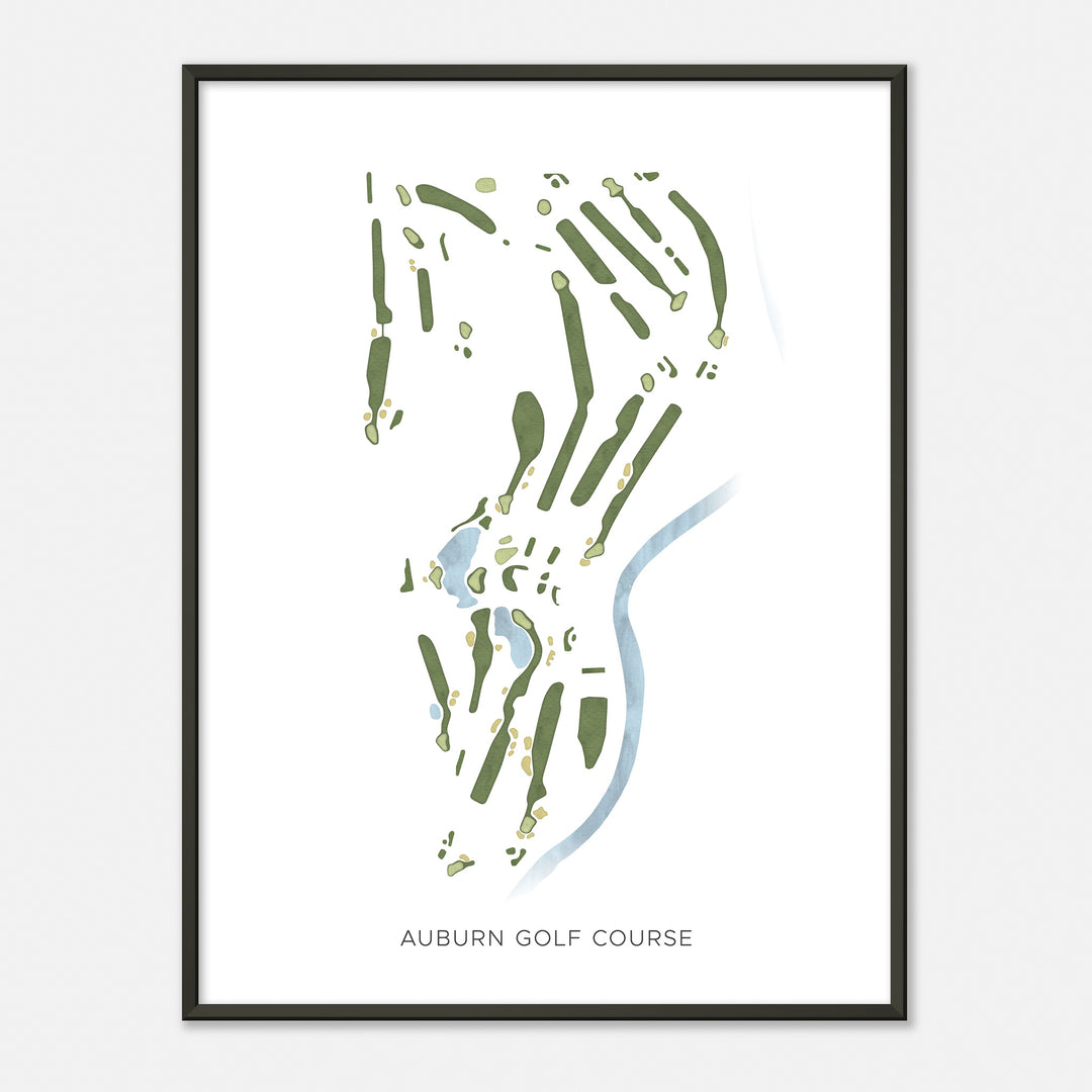 Print of Auburn Golf Course Modern Map