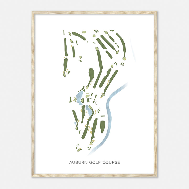 Print of Auburn Golf Course Modern Map