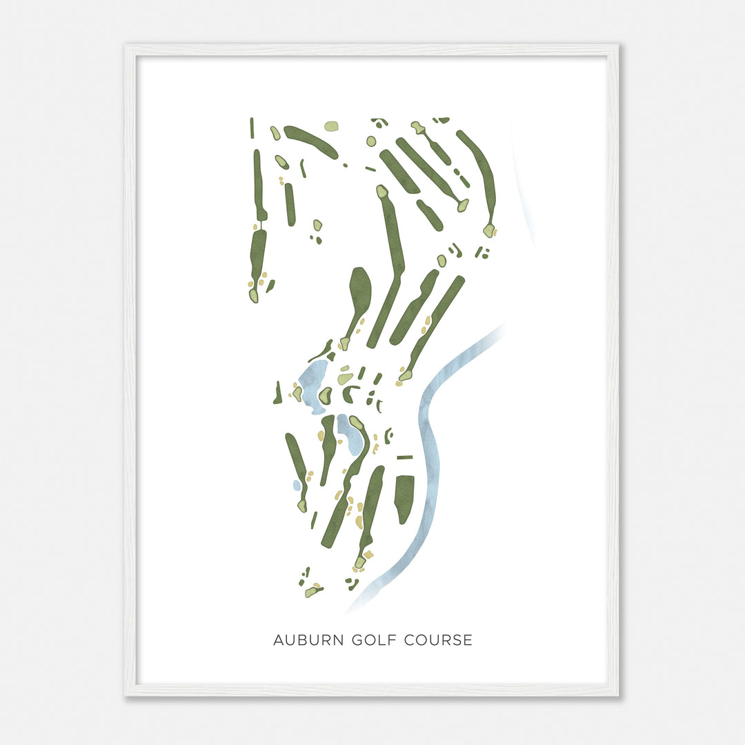 Print of Auburn Golf Course Modern Map