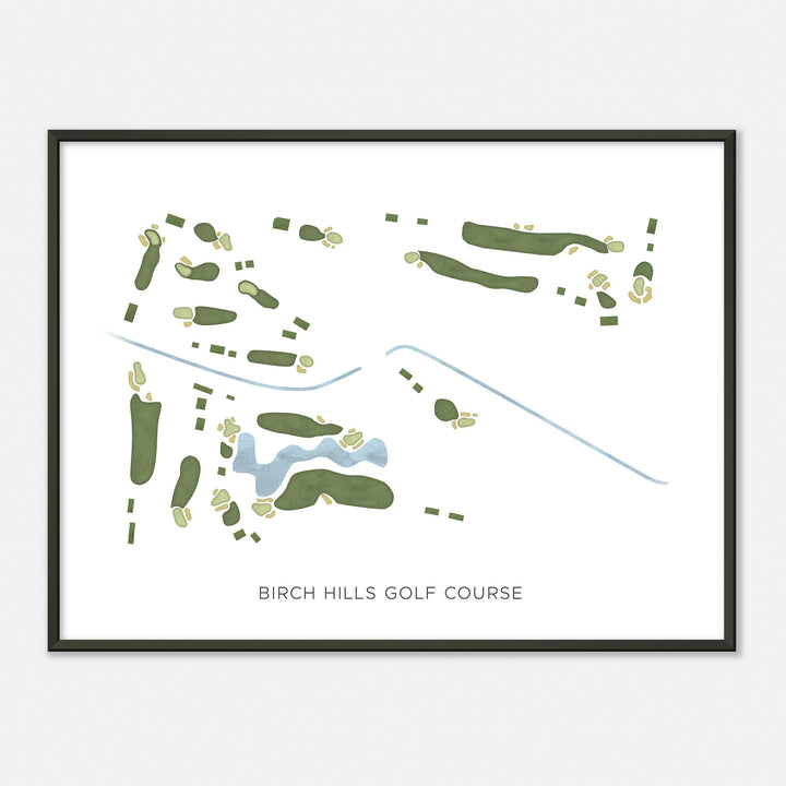 Print of Birch Hills Golf Course Modern Map