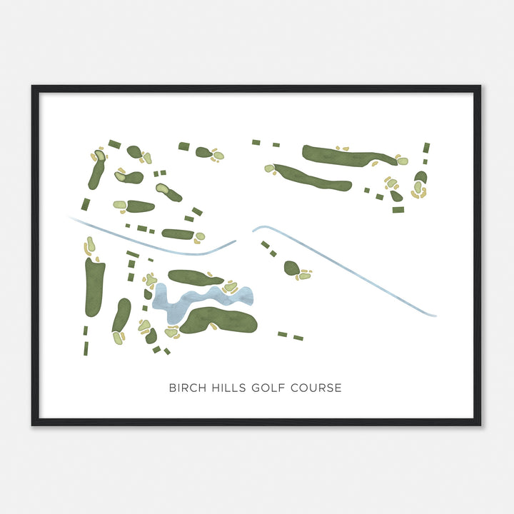 Print of Birch Hills Golf Course Modern Map