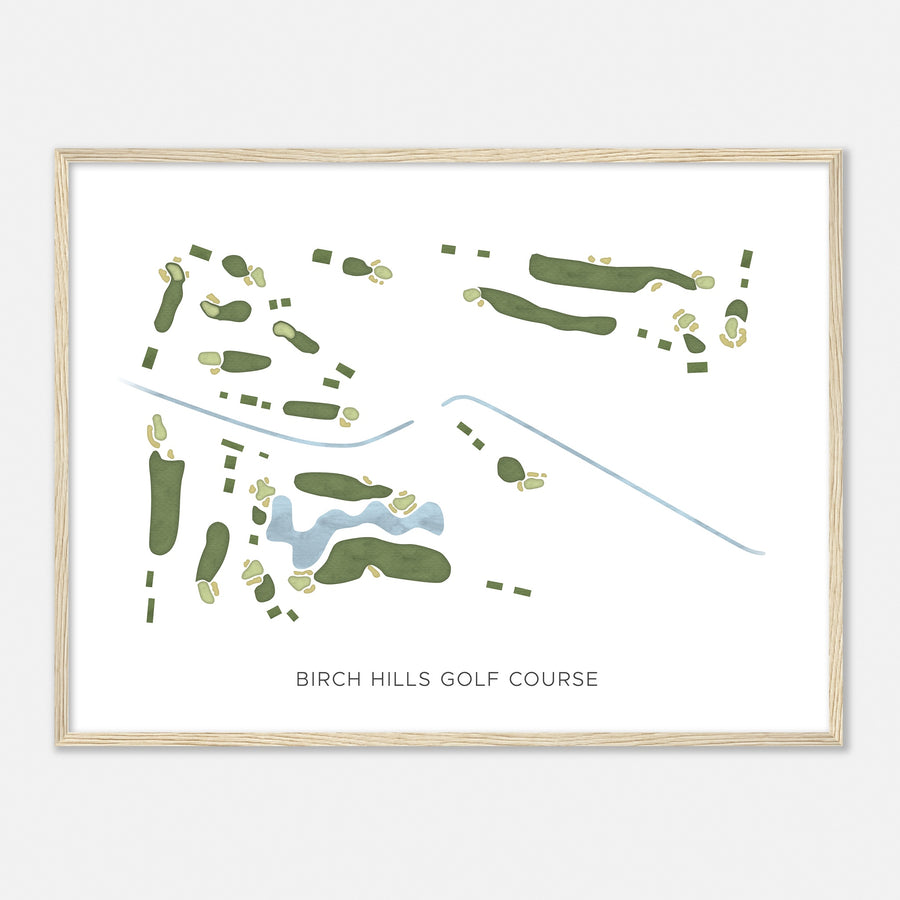 Print of Birch Hills Golf Course Modern Map