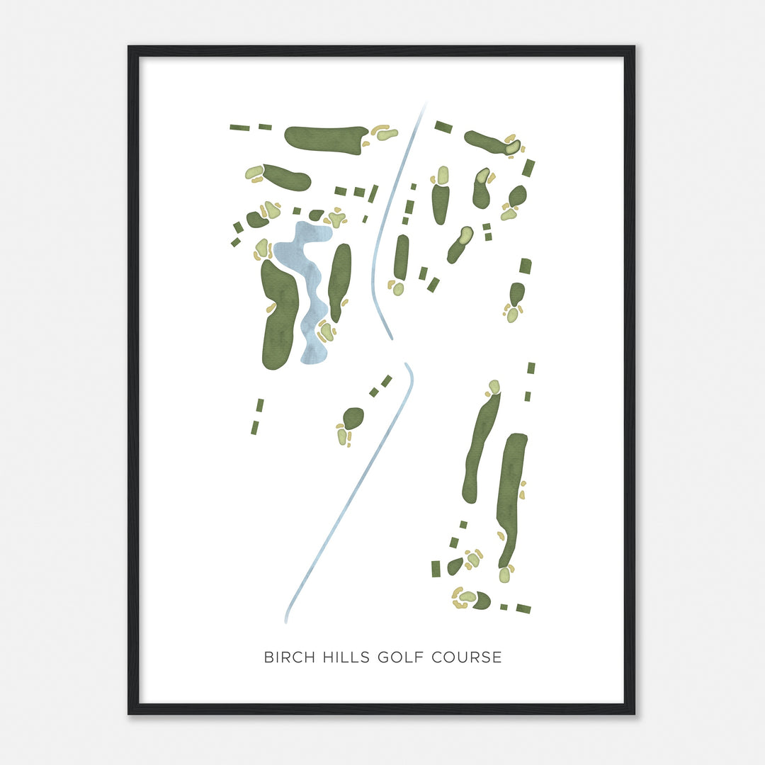 Print of Birch Hills Golf Course Modern Map