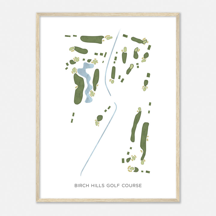 Print of Birch Hills Golf Course Modern Map