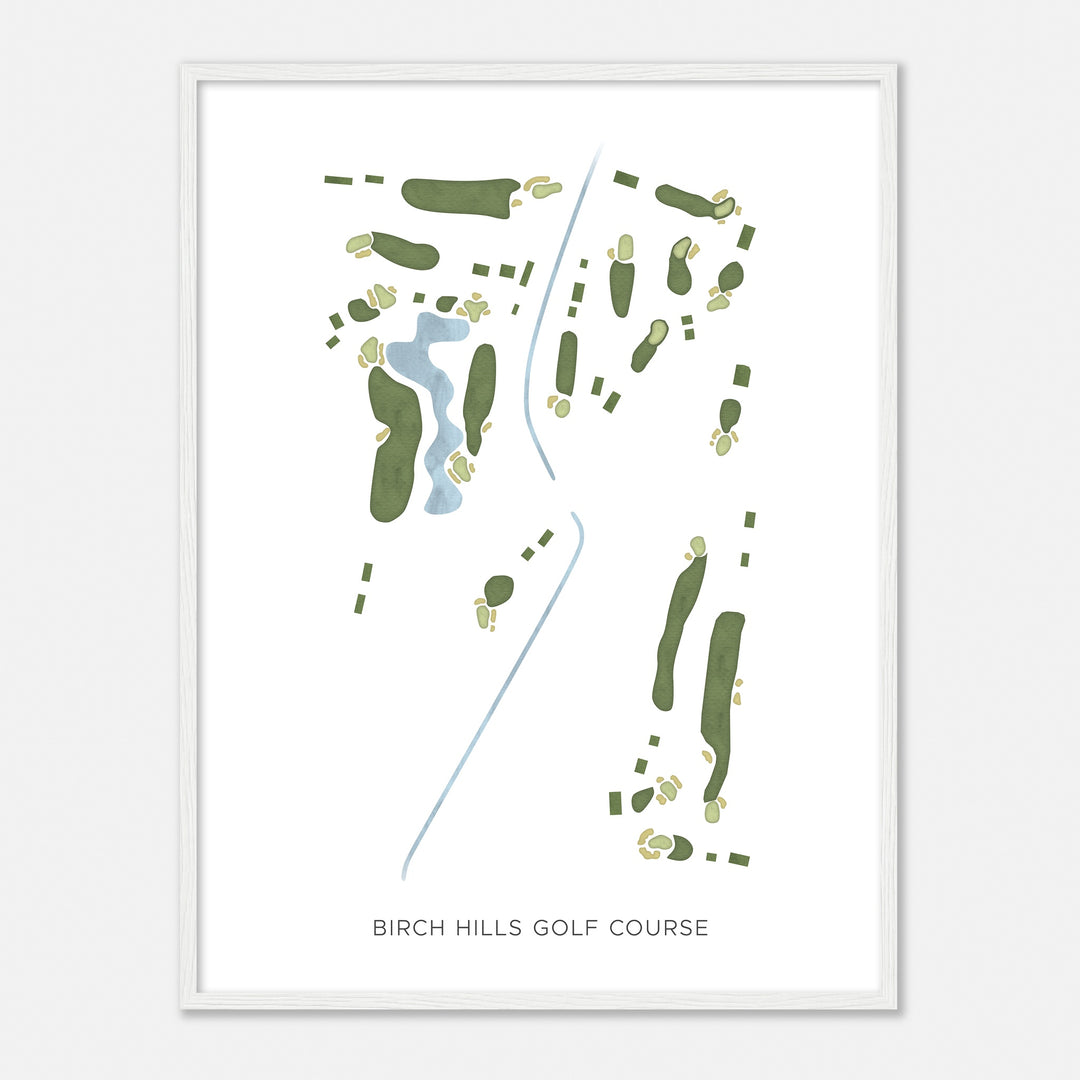 Print of Birch Hills Golf Course Modern Map