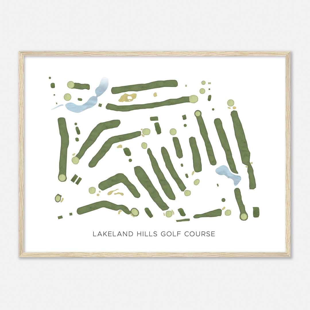 Print of Lakeland Hills Golf Course Modern Map