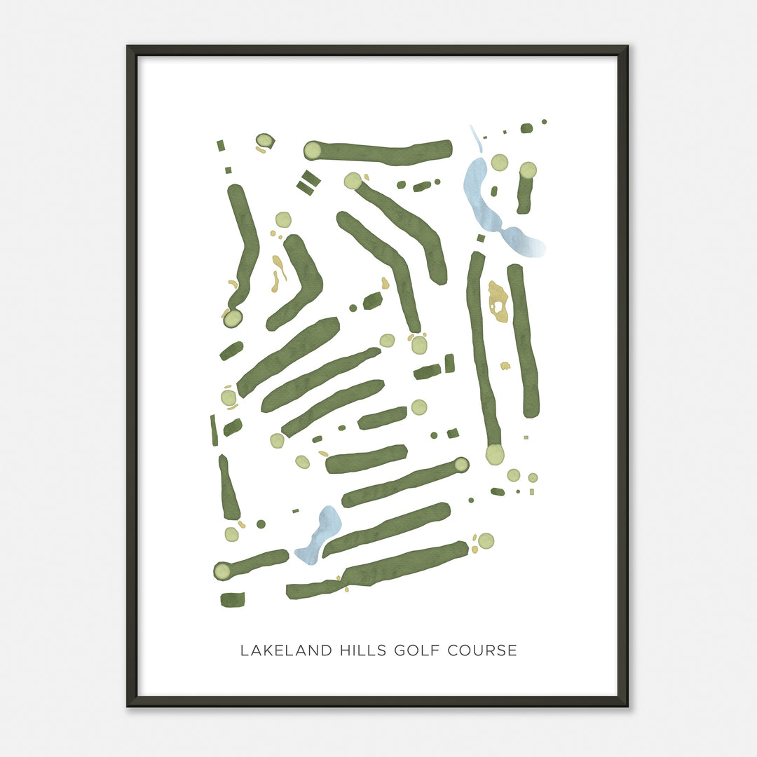 Print of Lakeland Hills Golf Course Modern Map