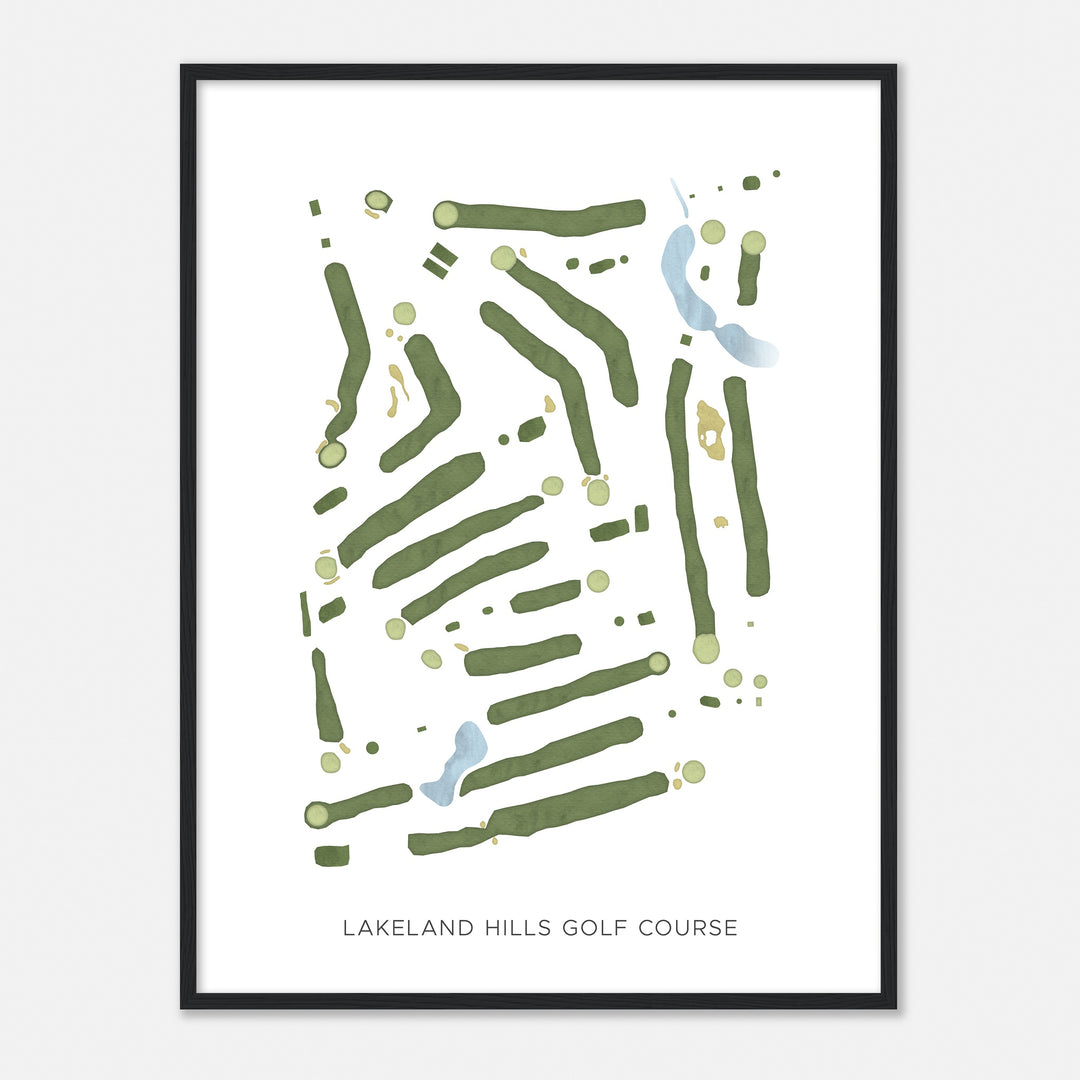 Print of Lakeland Hills Golf Course Modern Map