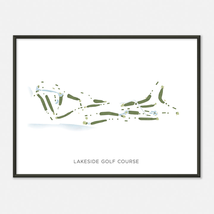 Print of Lakeside Golf Course Modern Map