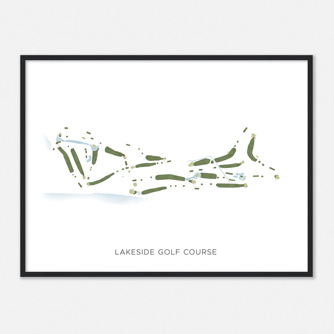 Print of Lakeside Golf Course Modern Map