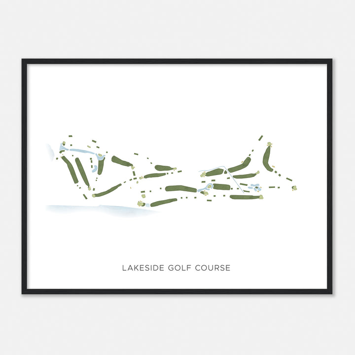 Print of Lakeside Golf Course Modern Map