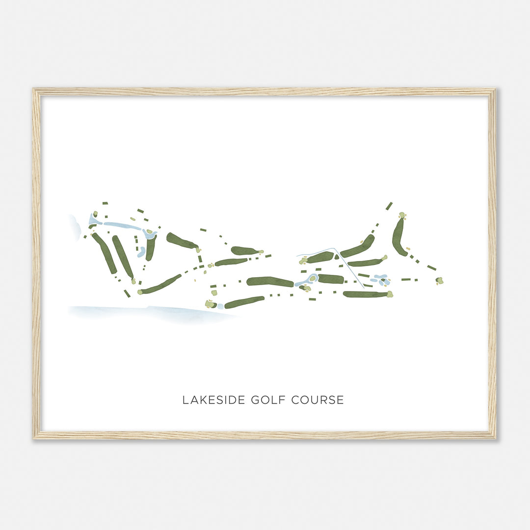 Print of Lakeside Golf Course Modern Map
