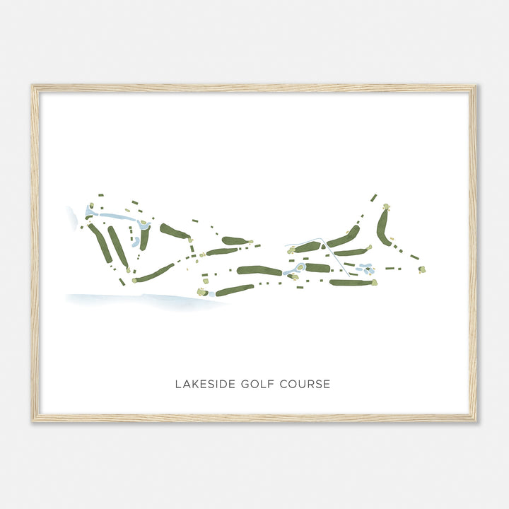Print of Lakeside Golf Course Modern Map