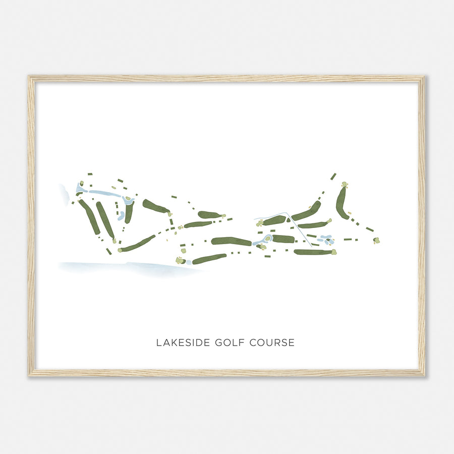 Print of Lakeside Golf Course Modern Map