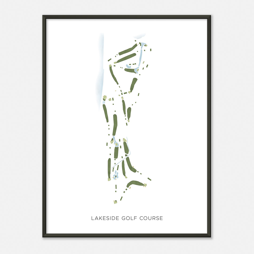 Print of Lakeside Golf Course Modern Map