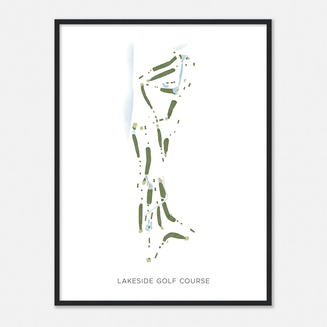 Print of Lakeside Golf Course Modern Map
