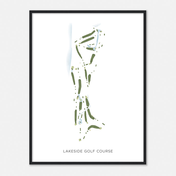 Print of Lakeside Golf Course Modern Map