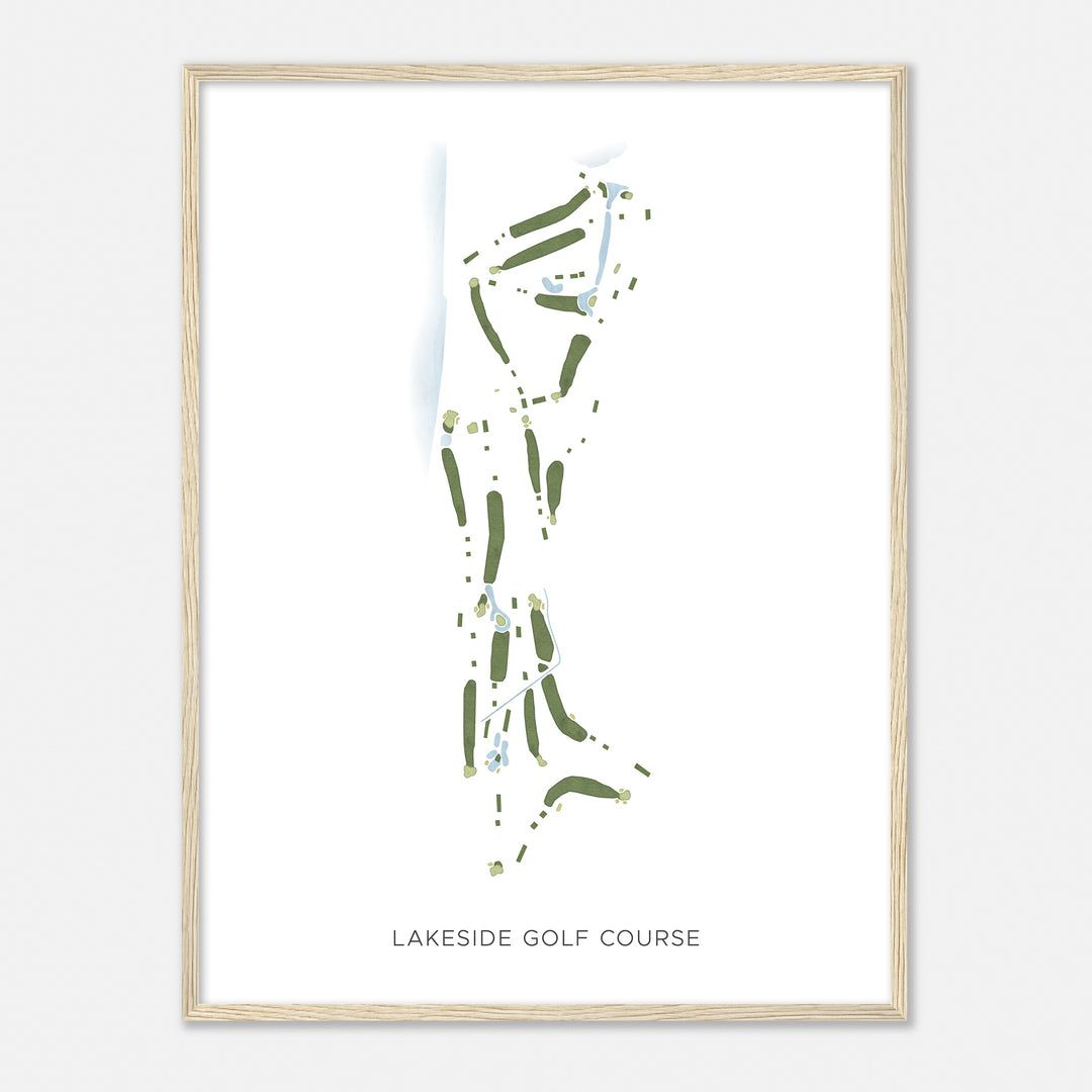 Print of Lakeside Golf Course Modern Map