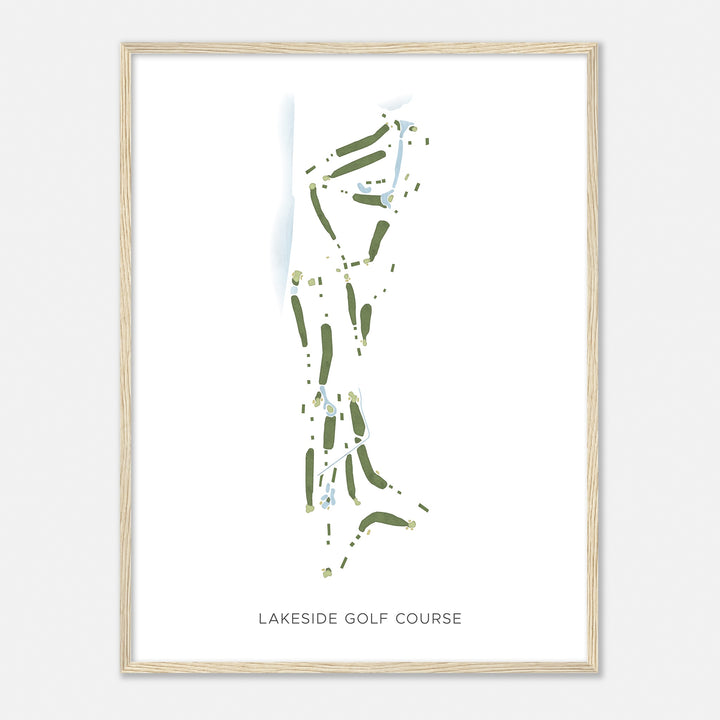 Print of Lakeside Golf Course Modern Map