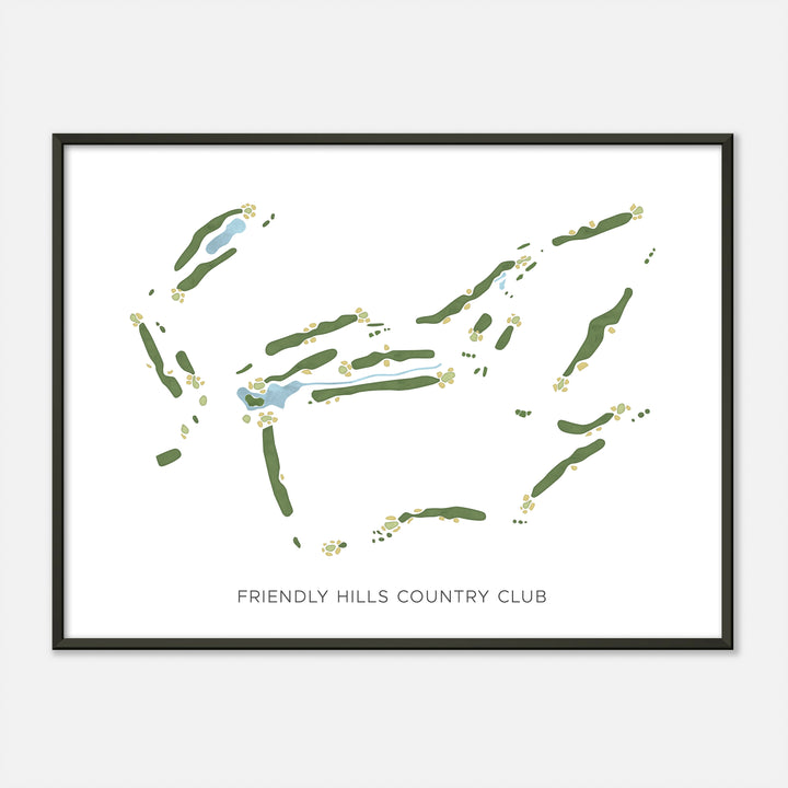 Print of Friendly Hills Country Club Modern Map